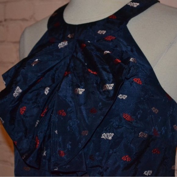 Banana Republic Evening Dress Women's Choker Top Navy Blue Party Dress 💎 - Picture 6 of 7